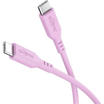 Goobay USB-C Silicone Cable - 1.5m, 60W - Pink