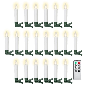 Goobay Wireless LED Christmas Tree Candles - 20 Pcs. - Warm White