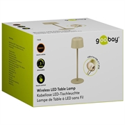 Goobay Wireless LED Table Lamp - Size S - Beige