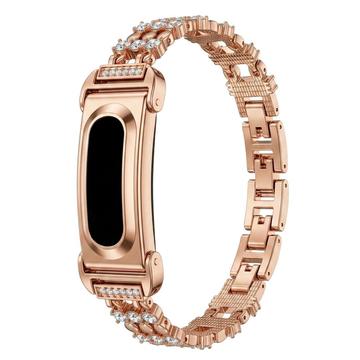 Google Fitbit Air Zinc Alloy Strap with Rhinestones - Rose Gold