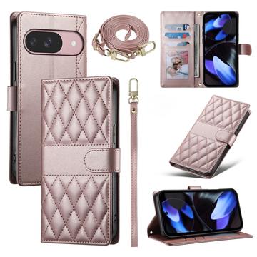Google Pixel 11/11 Pro Luxury Quilted Wallet Case - Rose Gold