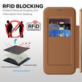 Google Pixel 11 Pro Stylish Magnetic Flip Case with RFID Card Slots - Brown