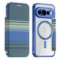 Google Pixel 11 Pro Stylish Magnetic Flip Case with RFID Card Slots - Blue