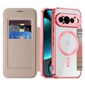 Google Pixel 11 Pro Stylish Magnetic Flip Case with RFID Card Slots - Pink