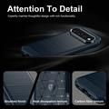 Google Pixel 11 Pro XL Brushed TPU Case - Carbon Fiber - Blue