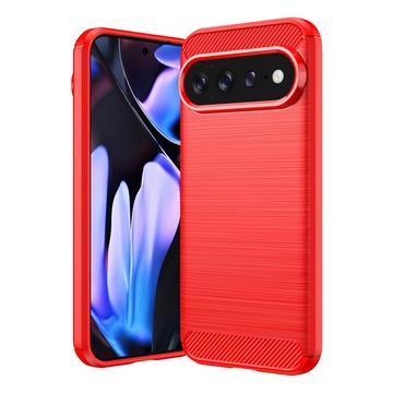 Google Pixel 11 Pro XL Brushed TPU Case - Carbon Fiber - Red