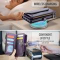 Google Pixel 11 Pro XL CaseMe C36 RFID Blocking Wallet Case - Purple