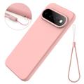 Google Pixel 11 Pro XL Liquid Silicone Case with Hand Strap - Pink