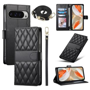 Google Pixel 11 Pro XL Luxury Quilted Wallet Case - Black