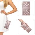 Google Pixel 11 Pro XL Luxury Quilted Wallet Case - Rose Gold