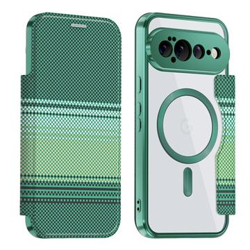 Google Pixel 11 Pro XL Stylish Magnetic Flip Case with RFID Card Slots - Blackish Green