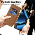 Google Pixel 11 Pro XL Stylish Magnetic Flip Case with RFID Card Slots - Brown