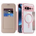 Google Pixel 11 Pro XL Stylish Magnetic Flip Case with RFID Card Slots - Pink