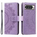Google Pixel 11 Pro XL Mandala Wallet Case with Wrist Strap - Purple
