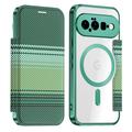 Google Pixel 11 Stylish Magnetic Flip Case with RFID Card Slots - Blackish Green
