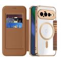 Google Pixel 11 Stylish Magnetic Flip Case with RFID Card Slots - Brown