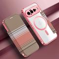 Google Pixel 11 Stylish Magnetic Flip Case with RFID Card Slots - Pink