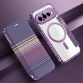 Google Pixel 11 Stylish Magnetic Flip Case with RFID Card Slots - Purple