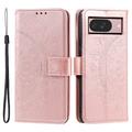 Google Pixel 11 Mandala Wallet Case with Wrist Strap - Pink