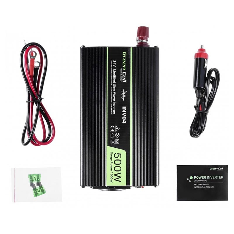 Green Cell INV04 Car Voltage Inverter 24V230V 500W/1000W