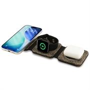 Guess 4G 3-in-1 MagSafe Magnetic Wireless Charger - Brown
