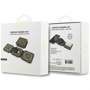 Guess 4G 3-in-1 MagSafe Magnetic Wireless Charger - Brown