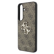 Samsung Galaxy S26 FE Guess 4G Big Metal Logo Hybrid Case - Brown