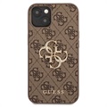 Guess 4G Big Metal Logo iPhone 13 Hybrid Case - Brown