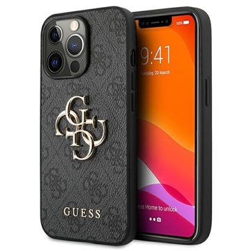 Guess 4G Big Metal Logo iPhone 13 Pro Hybrid Case - Black