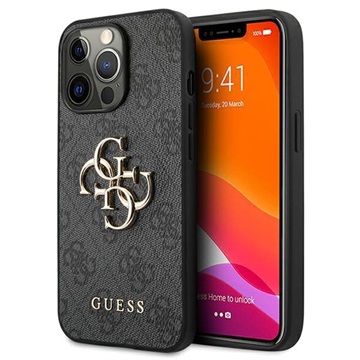 Guess 4G Big Metal Logo iPhone 13 Pro Max Hybrid Case - Black