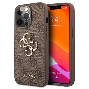 Guess 4G Big Metal Logo iPhone 13 Pro Max Hybrid Case - Brown