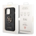 Guess 4G Big Metal Logo iPhone 14 Pro Max Hybrid Case - Black