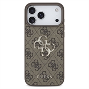 iPhone 18 Pro Guess 4G Big Metal Logo Hybrid Case - Brown