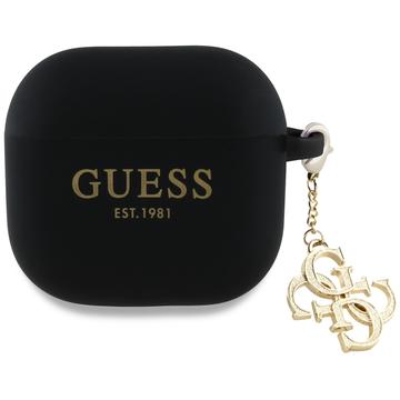 AirPods 4 Guess 4G Charm Silicone Case - Black