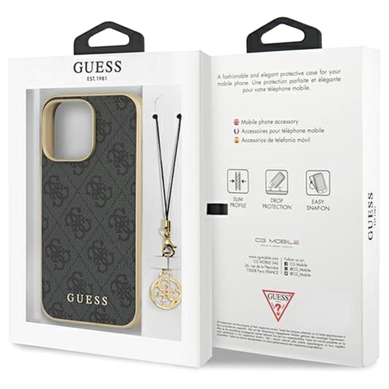 Guess 4G Charms Collection iPhone 13 Pro Max Hybrid Case Grey