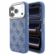 iPhone 18 Pro Guess 4G Gold Frame Case - MagSafe Compatible - Blue