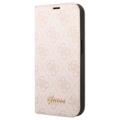 Guess 4G Metal Gold Logo iPhone 14 Plus Flip Case - Pink