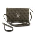 Guess 4G Metal Logo Universal Phone Bag with Crossbody Strap - Brown