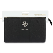 Guess 4G Peony Stripe Metal Logo Handbag - Black