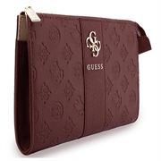 Guess 4G Peony Stripe Metal Logo Handbag - Burgundy