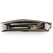 Guess 4G Peony Stripe Metal Logo Handbag - Burgundy