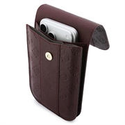 Guess 4G Peony Stripe Metal Logo Phone Bag - Burgundy