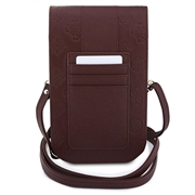 Guess 4G Peony Stripe Metal Logo Phone Bag - Burgundy