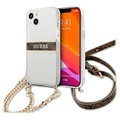 Guess 4G Script & Chain iPhone 13 Mini Case - Transparent / Brown
