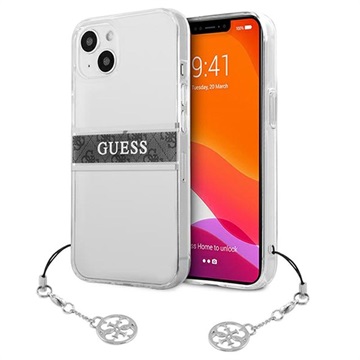 Guess 4G Strap Charm iPhone 13 Mini Hybrid Case - Grey / Transparent