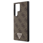 Samsung Galaxy S24 Ultra Guess 4G Triangle Logo Case - Brown