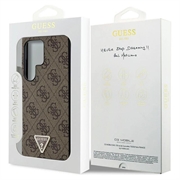 Samsung Galaxy S24 Ultra Guess 4G Triangle Logo Case - Brown