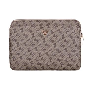 Guess 4G Zipper Pocket Triangle Logo Laptop Sleeve - 14" - Brown