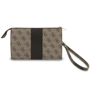 Guess 4G with Round 4G & Classic Logos Stripe Phone Bag - Brown