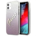 Guess Glitter Gradient Script iPhone 12 Mini Case - Pink